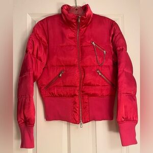 Express Y2K Vintage Puffer Moto Jacket